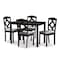 Baxton Studio Ruth Espresso Finished and Grey Upholstered 5-Piece Dining Set 149-8962-8026 - alternate 1